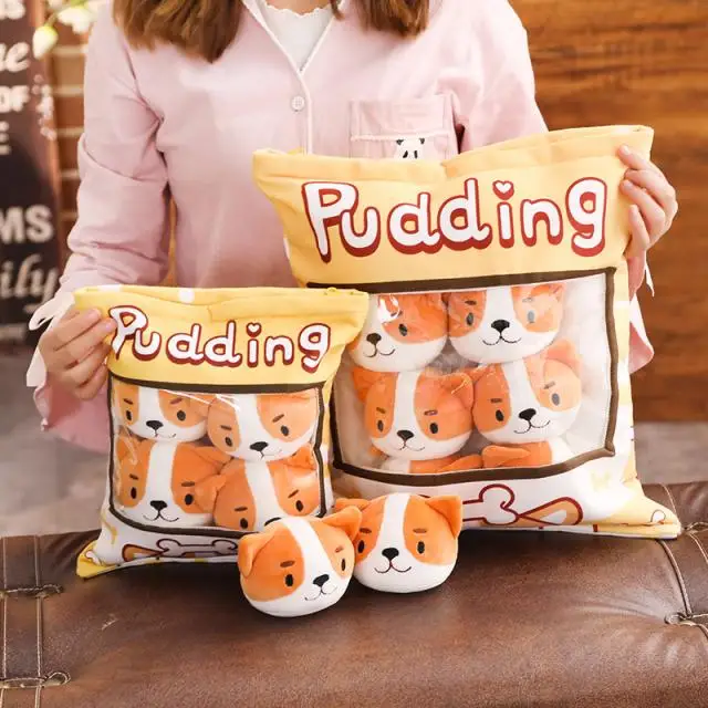 candice guo plush toy cartoon pillow one bag pug Shiba dog Japan Akita