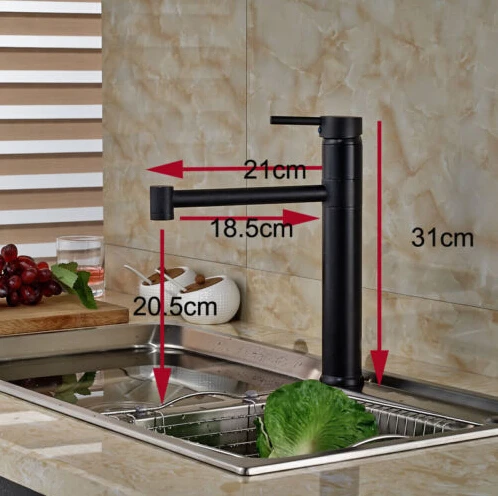 

360 Degree Oil Rubbed Broze Kitchen Faucet One Hole Tap Mixer Faucet Deck Mount