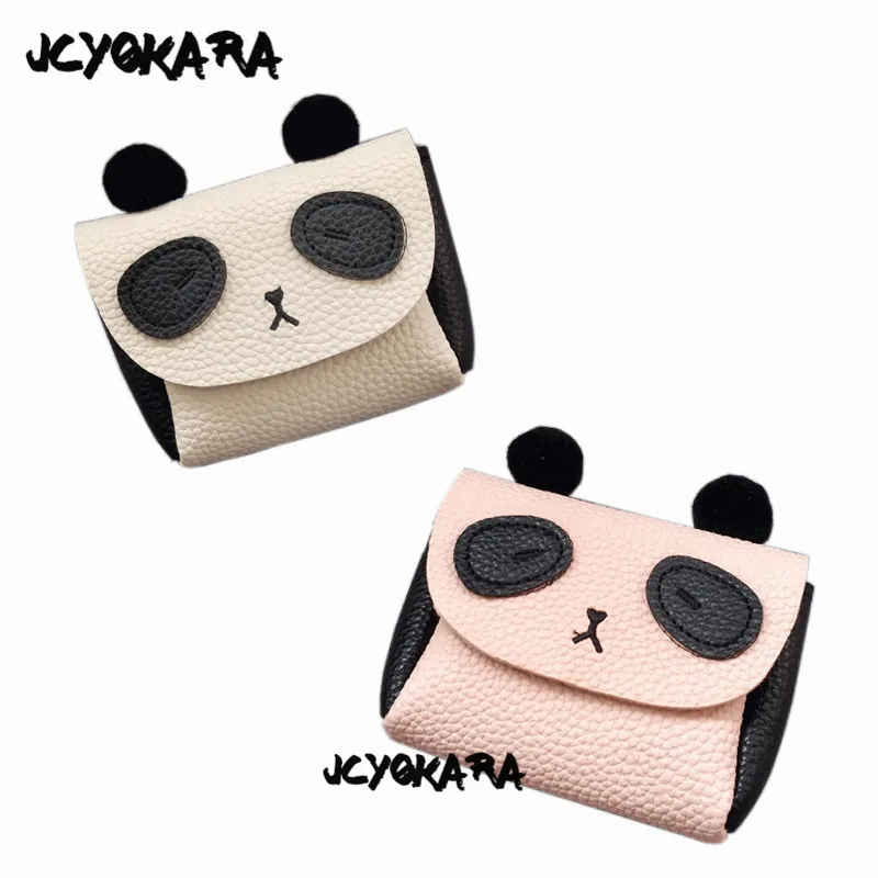 JCYOKARA Girls Small Panda Coin Purse Baby Kids Handmade PU Panda