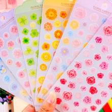 DIY Cute Kawaii PET Scrapbooking Paper Craft Sticker Lovely Flower Decorative Sticker For Diary Decoration Free Shipping 450