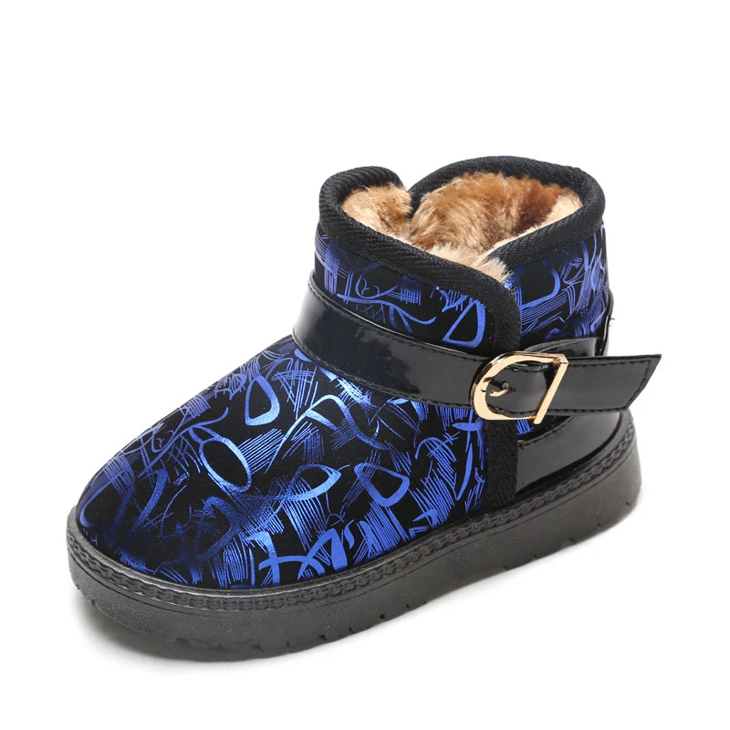 

2018 Children snow boots baby boys girls Kids Children's Clothing boots Tide wild genuine leather winter Cotton shoes N237