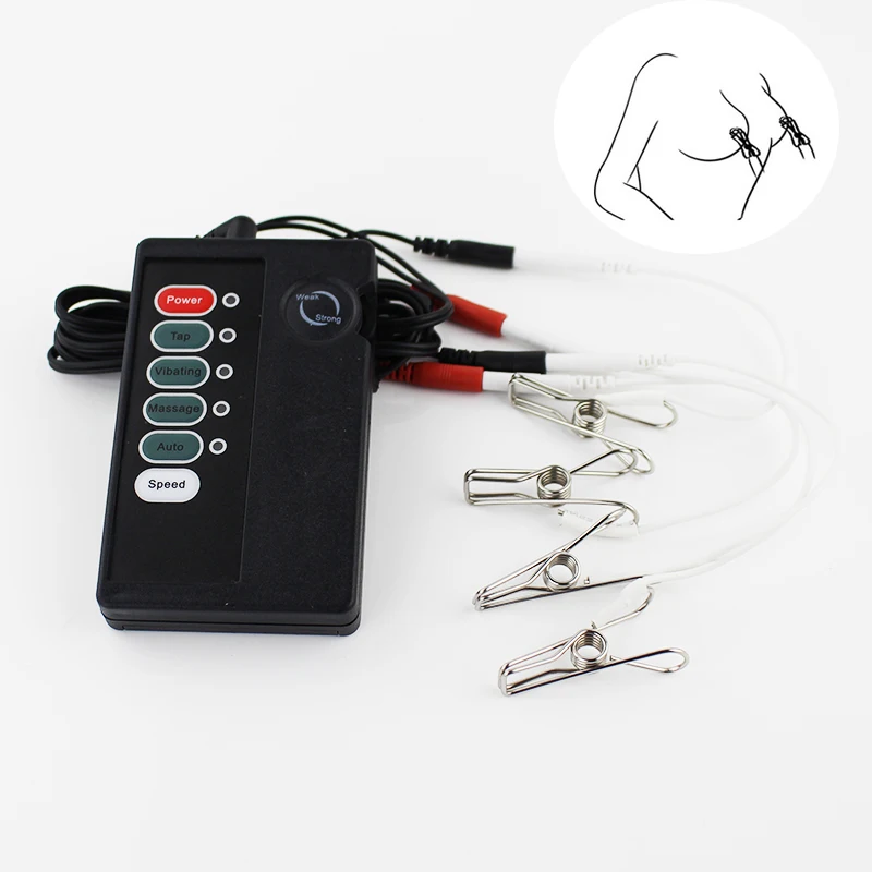 Electric Shock Nipple Clamps Electro Shock Nipple Clips Electrical Stimulation Clitoris Clip Sex 