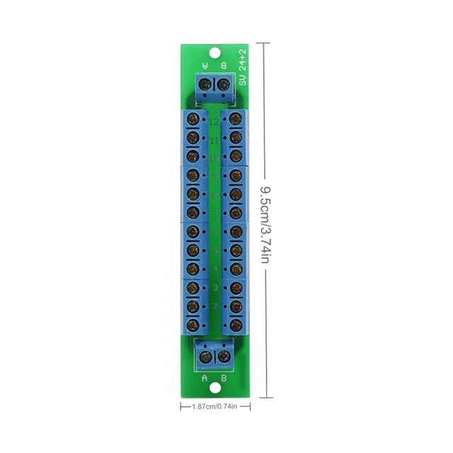 1X Power Distribution Board 2 Inputs 2 x 13 Outputs for DC AC Voltage PCB007 for Train Power Control 4