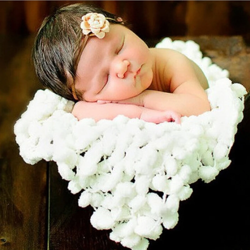 1PCS 60*60cm Baby Soft Blanket Photography For Photo Props white