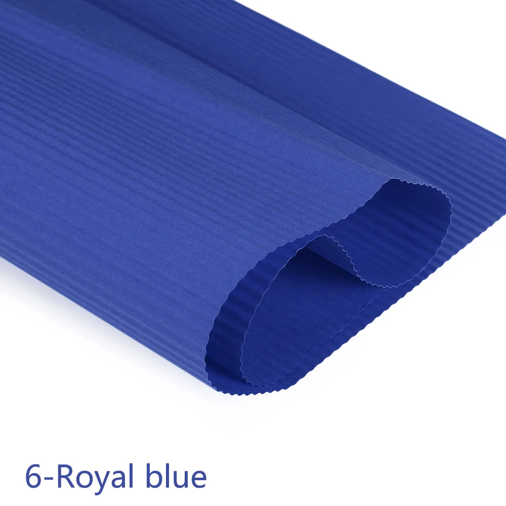 50*70cm DIY Handmade Colored Corrugated Paper Kid Scrapbooking Craft Supplies Wrapping Paper bouquet Packing Wedding Supplies - Цвет: Royal blue