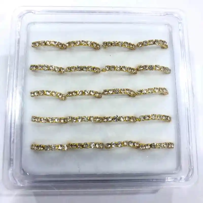 20PC Silver Color 11mm Nose Piercing body Jewelry Cz Gold Color Nose Hoop Nostril Ring Helix ring Earring women 2020 New Fashion