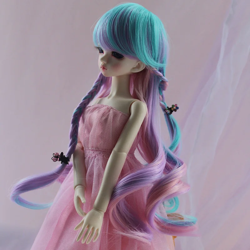 1/3 1/4 1/6 Bjd SD кукла парик проволока длинные волнистые красочные с оплеткой модный