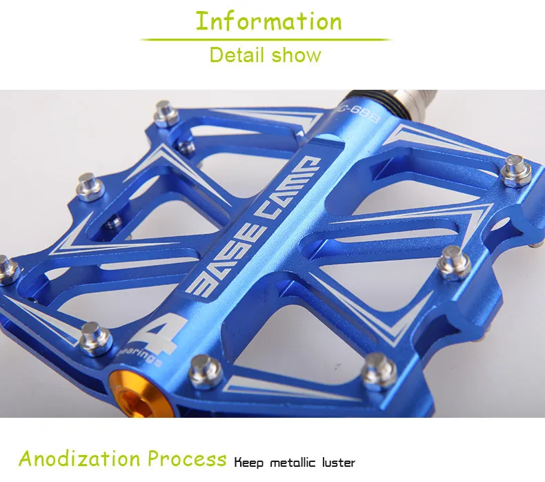 BaseCamp BC-688 педали для горного велосипеда MTB плоские педали из алюминиевого сплава 4 шариковые подшипники сверхлегкие Аксессуары для велосипеда запчасти