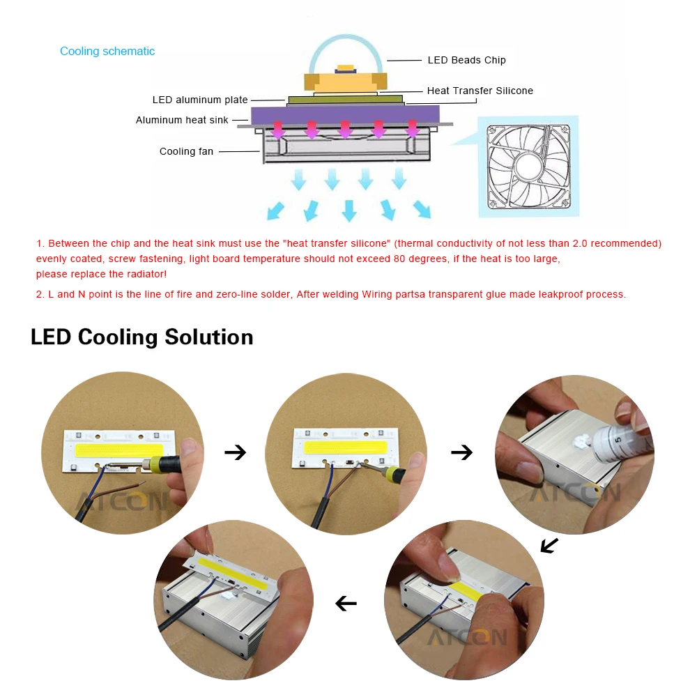 High Power COB LED Chip 220V 30W 50W 70W 100W Strip Light Lamp Bulb Integrated SMD For DIY Outdoor Floodlight Spotlight Lighting-in Floodlights from Lights ...