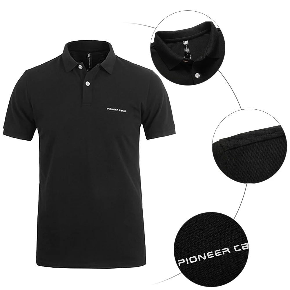 Pioneer Camp Golf Polo рубашка мужская из хлопка с коротким рукавом Повседневная Мужская s Polo Базовая летняя розовая фиолетовая темно-синяя рубашка поло мужская