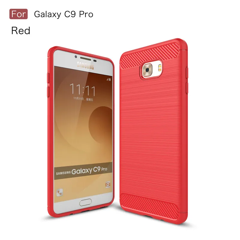 Для samsung C9 C7 C5 Pro углеродного волокна тонкий мягкий силиконовый ультра тонкий телефон защитный чехол для samsung Galaxy C 9 7 5 Pro