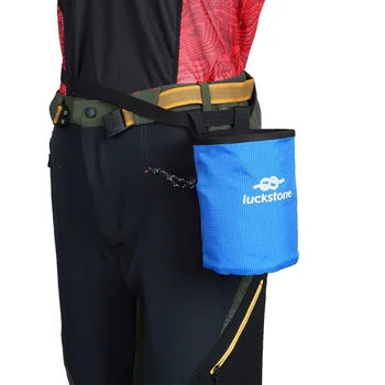 

Climbing Gymnastics Rock Climbers Outdoor Chalk Bag Magnesium Powder Bag Adjustable Belt With Drawstring Closure