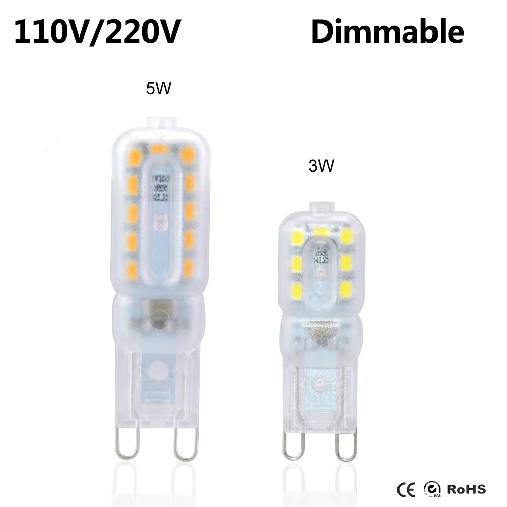 Новый g9 led 3 Вт 5 AC 110 в 120 220 230 240 В G9 Светодиодная лампа SMD 2835 Led Лампа заменить 30/50