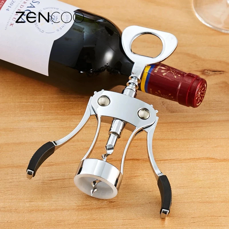 ZENCOO Zinc Alloy Red Wine Bottle Opener Professional Handle Pressure Corkscrew Red Wine Opener