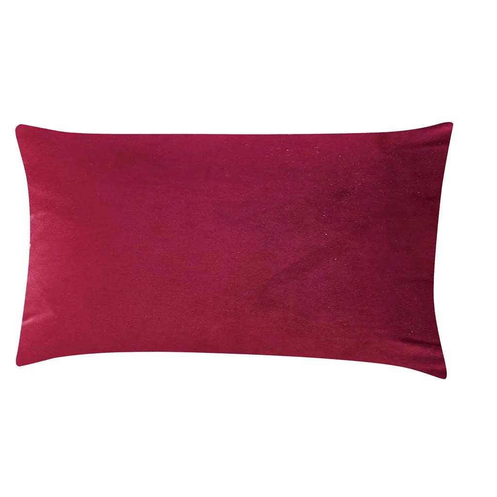 Вельветовые мягкие однотонные Прямоугольная подушка крышка пледы подушка, подушка чехол 30x50 Декоративные Чехлы для подушек - Цвет: Красный