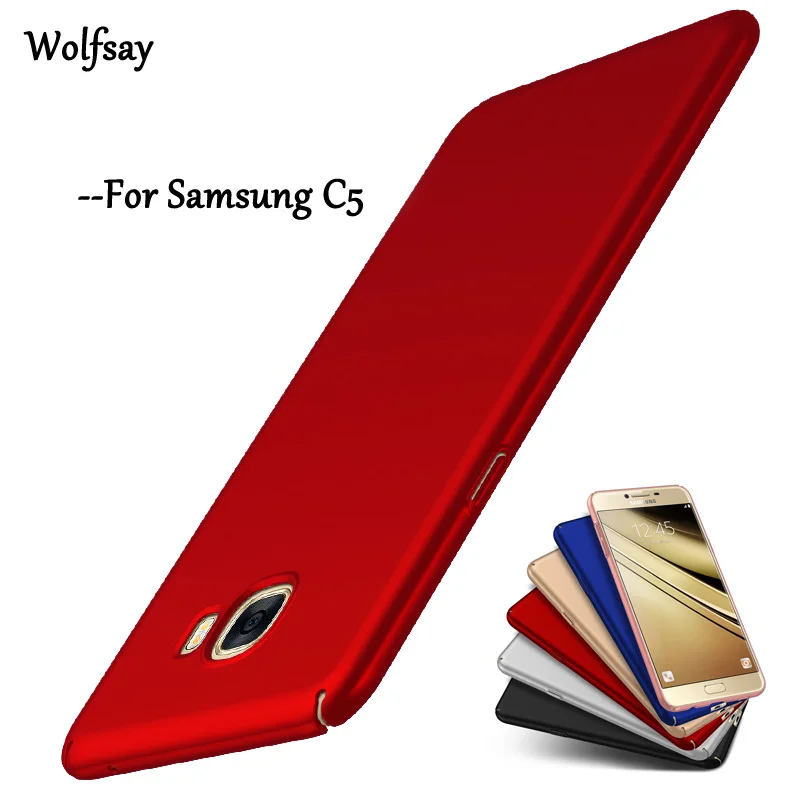 

Wolfsay For Cover Samsung Galaxy C5 Case Ultra Thin Silm Luxury Smooth PC Case For Samsung Galaxy C5 Case For Samsung C5 C5000