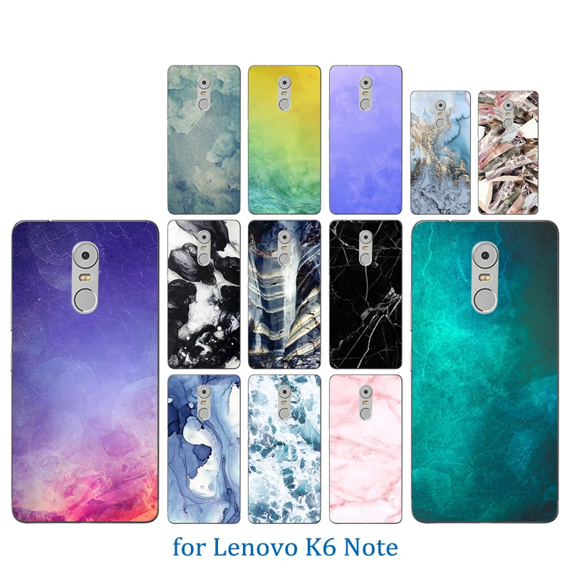 5 дюймов для Lenovo K6 Note Силиконовая задняя крышка Vibe цветной каменный узор мягкий