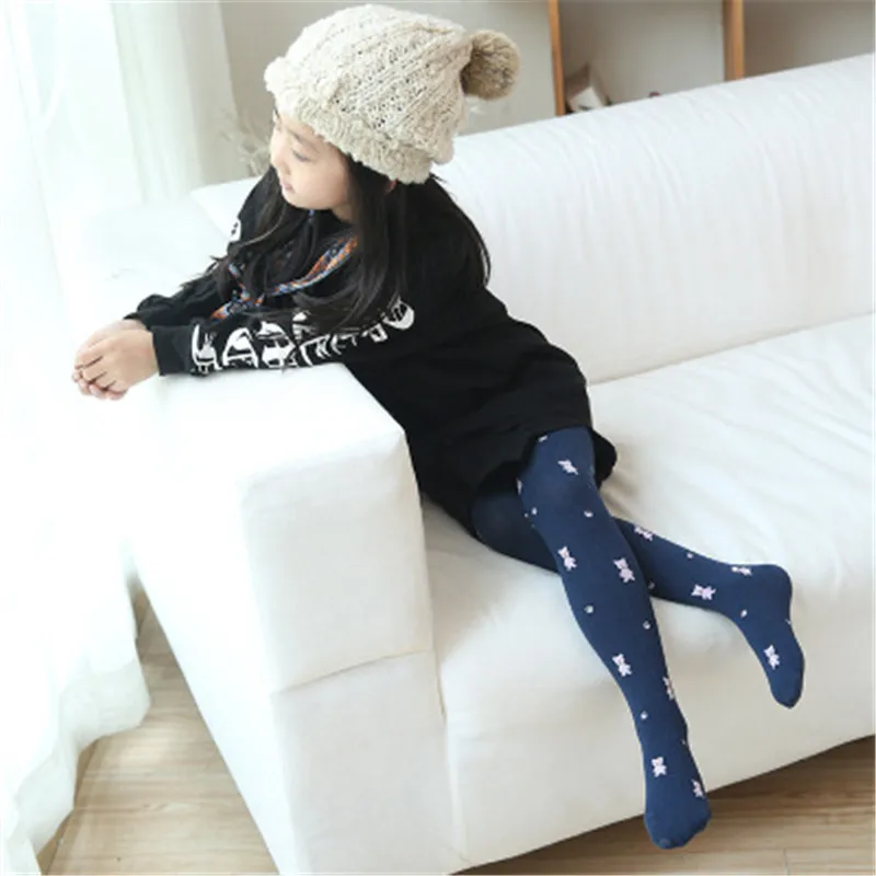 

Baby Girl Tights Kids Cotton Knitted Pantyhose Cute Cartoon Warm Stockings Bear Spring Autumn Children Fashion