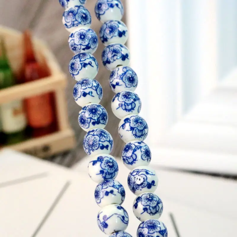 20 шт 8 мм 10 мм винтажные китайские керамические бусины подходят для ожерелья браслеты бусины-спейсеры для самостоятельного изготовления для изготовления ювелирных изделий круглые керамические бусины - Цвет: Num. 16