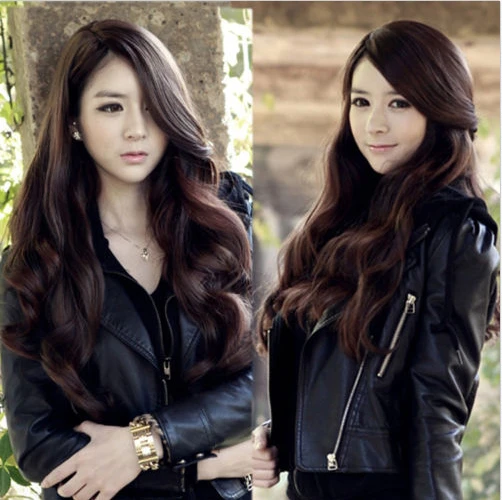 

70 Cm Heat Resistant Synthetic Cosplay Wig Natural Black Brown Long Wavy Curly Synthetic Hair Wigs Female Women Sexy Pelucas