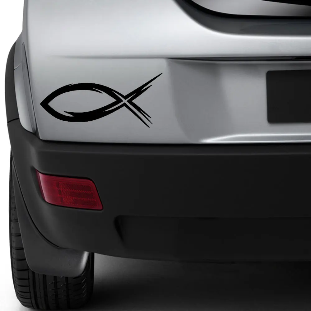 42534 12cm7.6cm Ichthys Fish Decals Car Window Wall Laptop ipad Trucks Tool Boxes Macbook Vinyl Sticker Decal bumper stickers