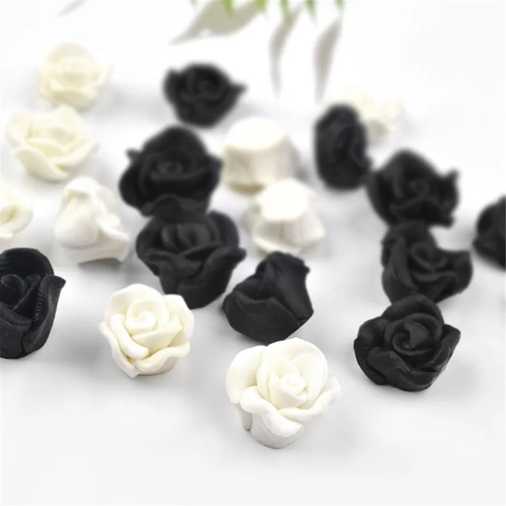 3D Rose Flower Rhinestones Diverse DIY Gems New Charming Black White Nail Art Flower Decorations Jewelry Manicure Accessoires
