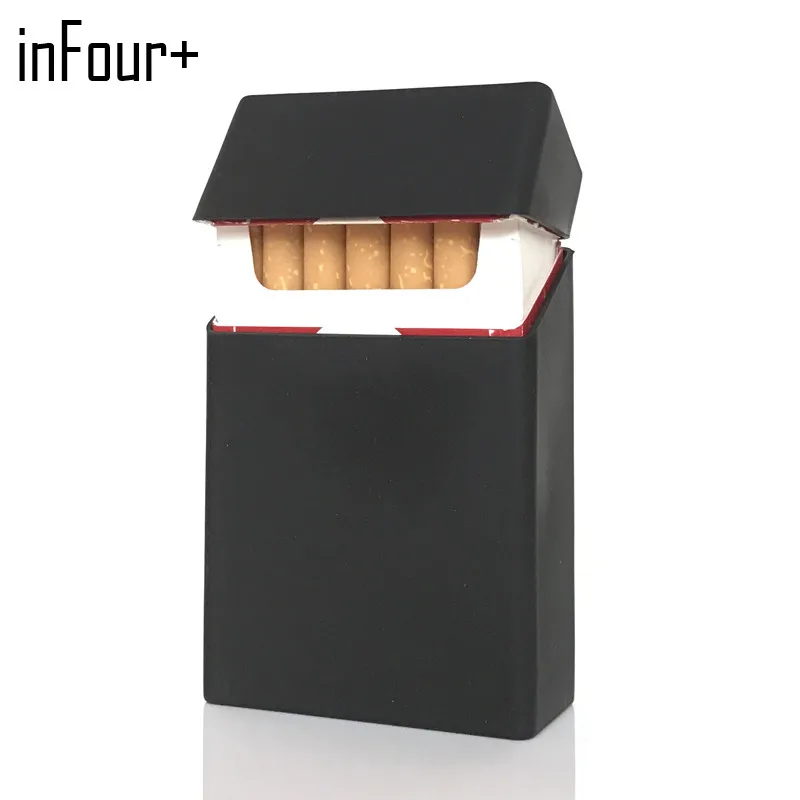 Вмещает 20 сигарет, горячий черный силиконовый портсигар модные Обложка эластичная резиновая Портативный человек/Для женщин сигаретный чехол на ремень