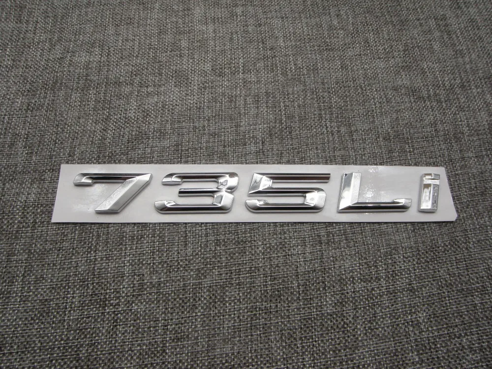 

Shiny Silver ABS Number Letters Word Car Trunk Badge Emblem Letter Decal Sticker for BMW 7 Series 735Li
