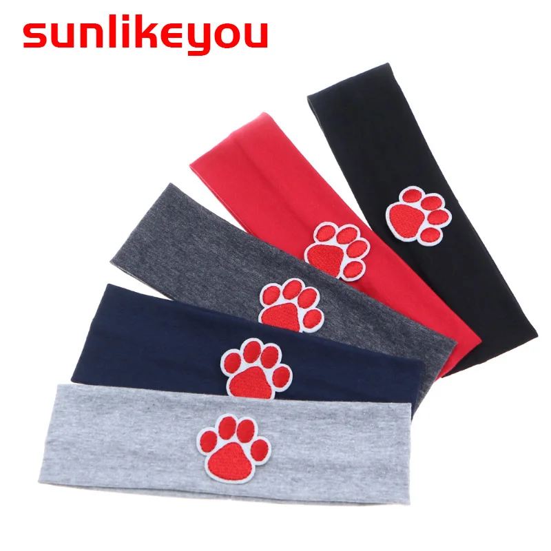 

Sunlikeyou Baby Turban Headband Puppy Footprint Cotton Elastic Newborn Hair Band Toddler Headband For Girls Hair Accessories