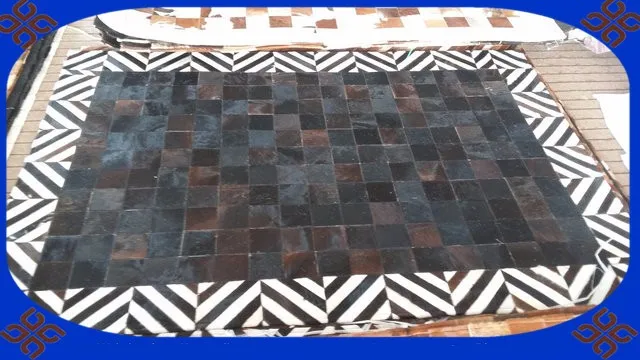 

Fashionable art carpet 100% natural genuine cowhide leather mats for sale