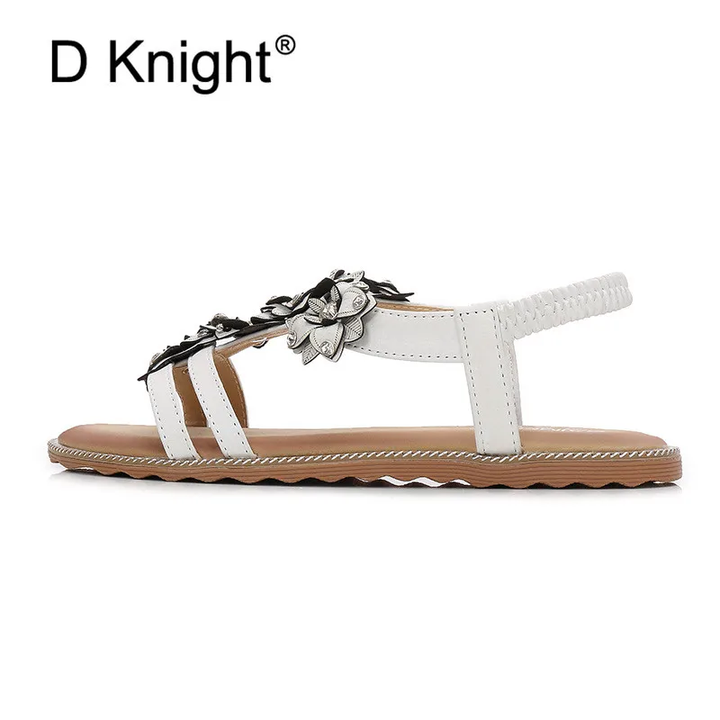 Fashion pu Leather Sandals Women Bohemian Summer Ladies Casual shoes woman Rhinestone Appliques Female Beach Shoes Flat Sandals (26)