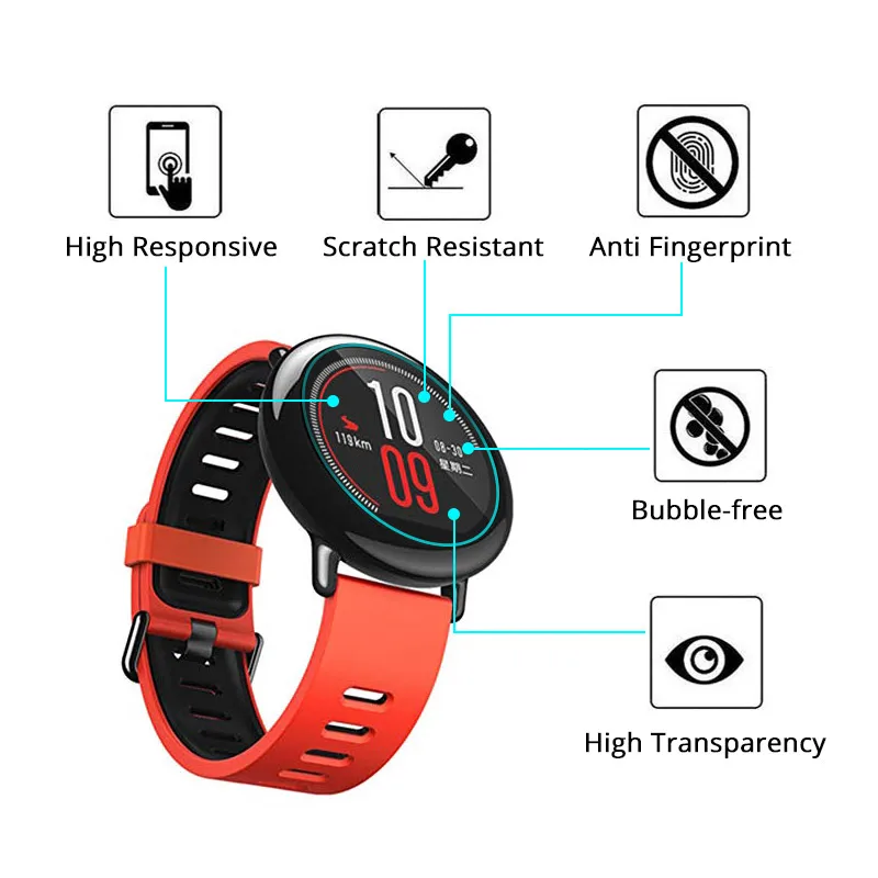 Защитная пленка для смарт часов Xiaomi Huami Amazfit Pace закаленное стекло Защита экрана 2/1
