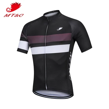

MT&C Man Cycling Jersey Dark Black White Stripes Breathable Clothes Quick Dry Polyester Summer Sportswear Pro Teams MTB Clothes