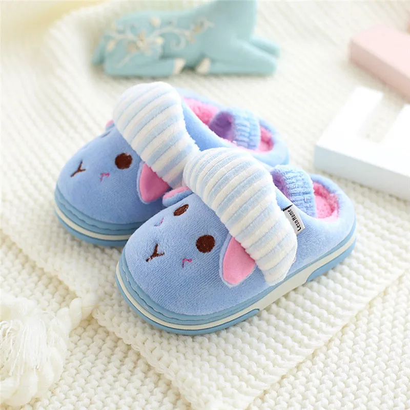 Children's plus velvet warm home shoes Toddler Baby Infant Girls Boys Winter Home Slippers Cartoon Warm Indoors Shoes #3j24 (19)