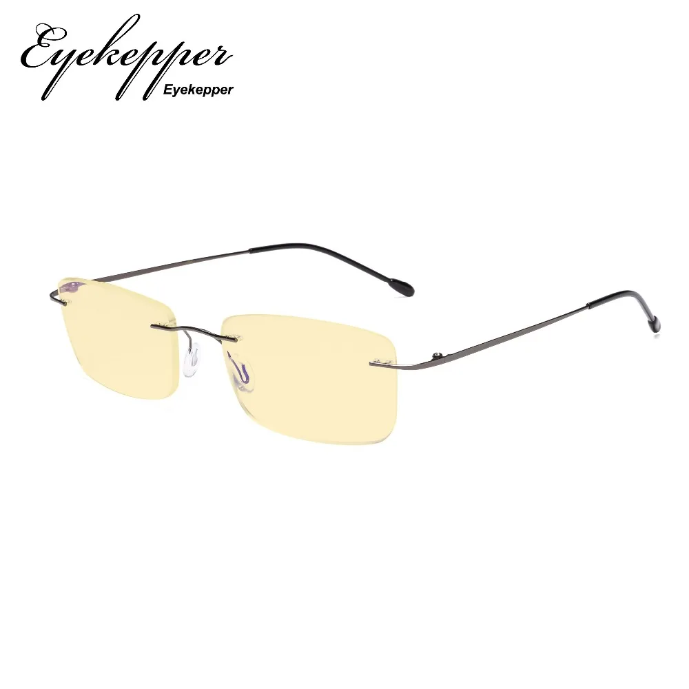 

TMWK9 Eyekepper Blue light Blocking Computer Reading Glasses Flexable Rimless Readers Men Women
