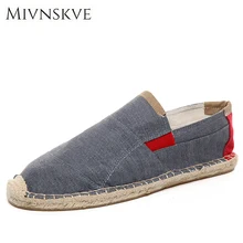 Hot 2017 Nouveautés Hommes Toile Plat Chaussures Mode Espadrille Taille 39-44 D’été Frais Léger Homme Mocassins Chaussures paresseux Chaussures