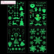 

PATIMATE Luminous Temporary Tattoo Stickers Christmas 2018 Merry Christmas Ornament Christmas Tree Decor for Home New Year 2019