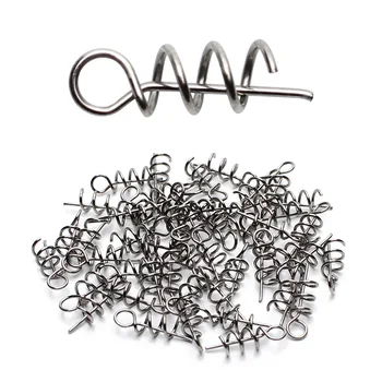 

20-50pcs/lot Fishing Hook Centering Pins Spiral Fishing bait Steel Spring Crank Lock for Soft Lure Fishing Accessories WW1082