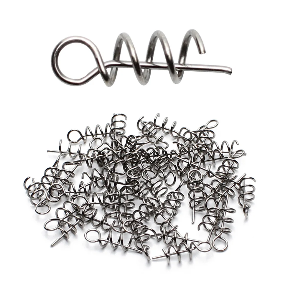20-50pcs/lot Fishing Hook Centering Pins Spiral Fishing bait Steel Spring Crank Lock for Soft Lure Fishing Accessories WW1082 20-50pcs/lot Fishing Hook Centering Pins Spiral Fishing bait Steel Spring Crank Lock for Soft Lure Fishing Accessories WW1082