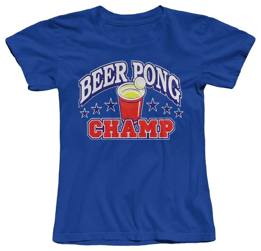 Beer Pong Champ Funny Drinking Women's T-Shirt Good Quality Comfortable Soft Tops T Shirts Short Sleeve Lady Top Shirts Beer Pong Champ Funny Drinking Women's T-Shirt Good Quality Comfortable Soft Tops T Shirts Short Sleeve Lady Top Shirts