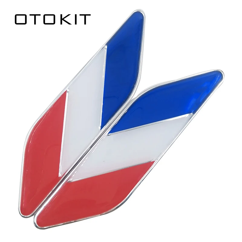 

2pcs/lot Car styling 3D Aluminum Alloy Car Stickers France Flag Badge Emblems Decal Decoration for Peugeot Citroen DS