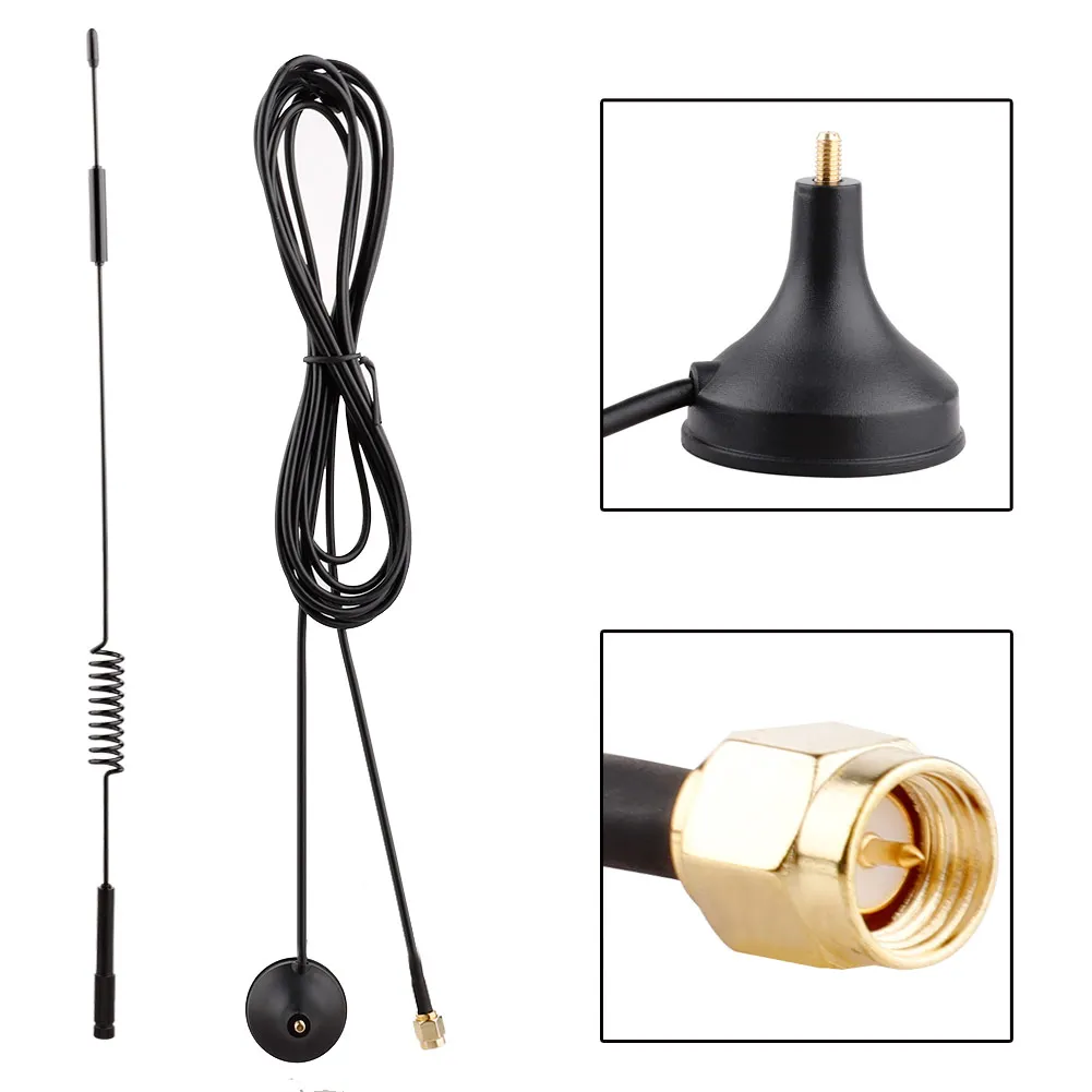 1PC 4G LTE GSM 2.4G 3G 7DBI TS9 SMA CRC9 Antenna with Magnetic Base Extension Black Color