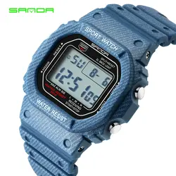 Сандалии модные спортивные часы мужские водонепроницаемые повседневные часы мужские G стиль водонепроницаемый светодио дный цифровые