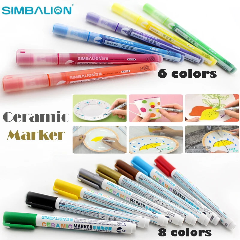 simbalion ceramic marker direct liquid paint sanford sharpie markers silver gold white black