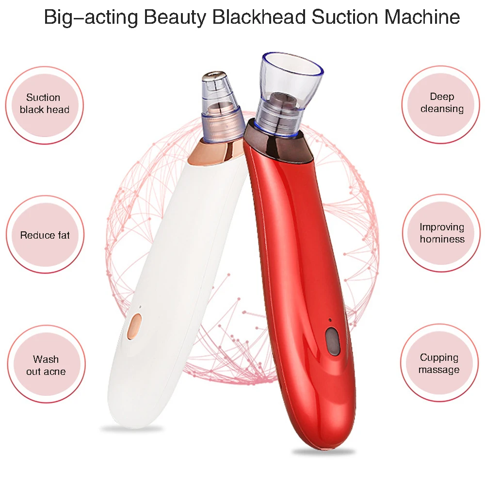

Multifunction Electric Facial Cleansing Brush 5 Replacement Heads Blackhead Remover Kit Suction Facial Acne Extractor Cleaner