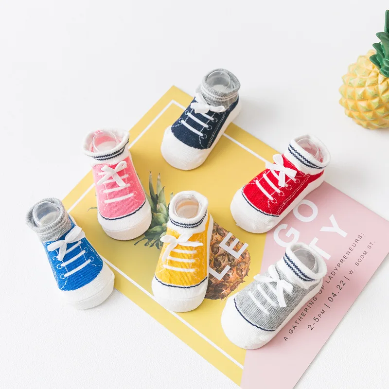 

0-24 month Children's socks shoes spring summer 100% cotton silicone slip floor socks newborn Kids Socks baby things
