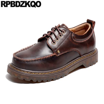 

Designer Brown Black Round Toe Ladies Vintage Women Oxfords Shoes Fashion Size 35 Japanese School Chinese Lace Up Retro China