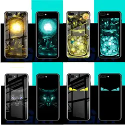 Роскошные Мультфильм комиксов рисунком световой закаленное стекло чехол для телефона для iPhone XS MAX XR 8 7 6 6s плюс телефон крышка Капа
