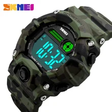 Skmei s choc hommes sport montre parler musique réveil led numérique montres hommes en plein air militaire antichoc étanche montre