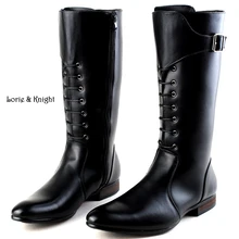 Klassische Schwarze Männer Britischen Motorrad Reiten/Reiten Stiefel Military Winter Stiefel Cowboy Martin Stiefel